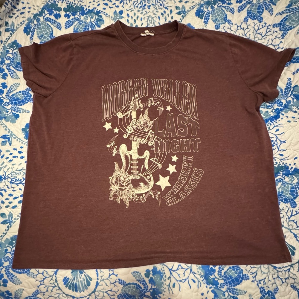Maurices Morgan Wallen Maroon Heather Graphic Tee 2x - Short Sleeve